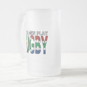 Wirkliches Mannspiel Rugby Südafrika Mattglas Bierglas (Vorderseite Links)