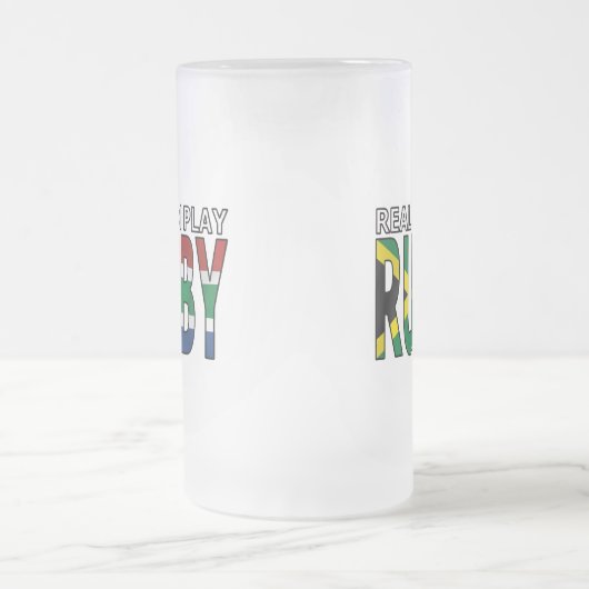 Wirkliches Mannspiel Rugby Südafrika Mattglas Bierglas (Mittel)