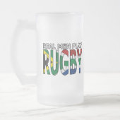 Wirkliches Mannspiel Rugby Südafrika Mattglas Bierglas (Links)