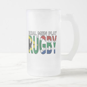 Wirkliches Mannspiel Rugby Südafrika Mattglas Bierglas