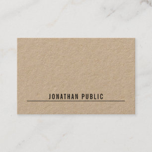 Wirkliches Packpapier-modernes elegantes einfaches Visitenkarte