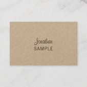 Wirkliches Packpapier-Skript-modernes Visitenkarte (Vorderseite)