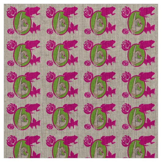 Wirkliches rosa und grünes Gewebe Stoff (Muster)