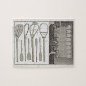 Wirkliches Tennis und der Bau der Schläger, von Puzzle (Horizontal)