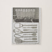 Wirkliches Tennis und der Bau der Schläger, von Puzzle (Vertikal)