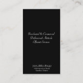 Wirkliches Visitenkarte (Rückseite)