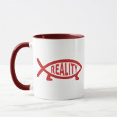 Wirklichkeitdarwin-Fisch-Tassen Tasse (Links)