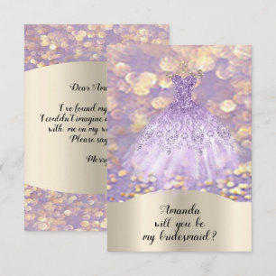 Wirst du Brautjungfer Glitter Prinzessin Kleid Lil Einladung