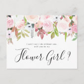 Wirst du mein blühendes Mädchen sein, rot-rosa Blü Einladungspostkarte (Vorderseite)