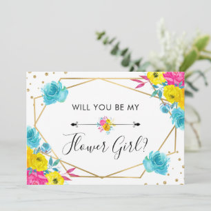 Wirst du mein Blumenmädchen bei der Hochzeit Somme Einladung