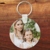 Wirst du mein Blumenmädchen-Foto Keyring sein? Schlüsselanhänger (Vorderseite)