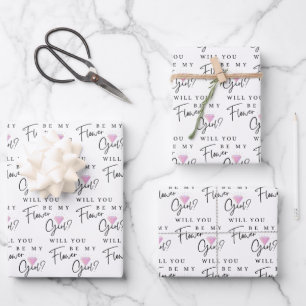 Wirst du mein Blumenmädchen Geschenkpapierbögen  Geschenkpapier Set