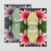 Wirst du mein Blumenmädchen Pink Lotus Blume sein? Einladung (Vorne/Hinten)