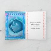 Wirst du mein Blumenmädchen sein? BLAU und LILA Kl Einladung (Innenseite)