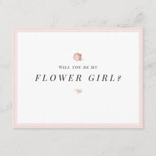 Wirst du mein Blumenmädchen sein Blumenminimalist Einladung