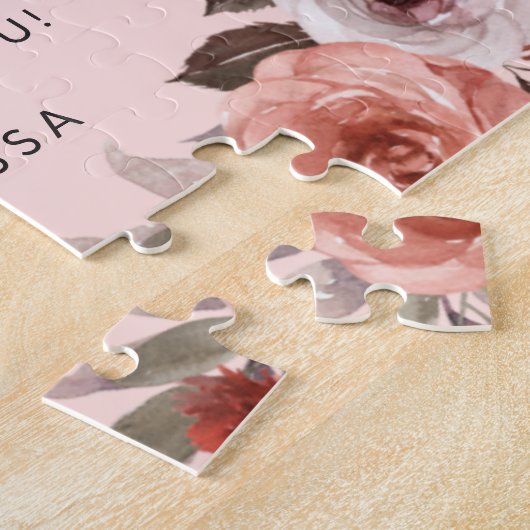 Wirst du mein Blumenmädchen sein? Blütenrosa Puzzle (Seite)