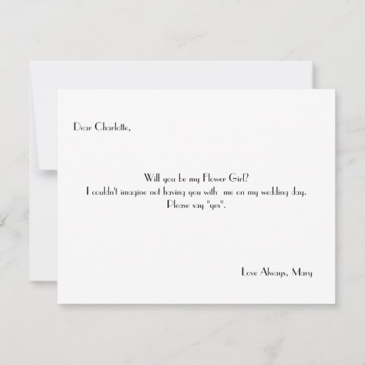 Wirst du mein Blumenmädchen sein? | Bridesmaid Einladung (Rückseite)