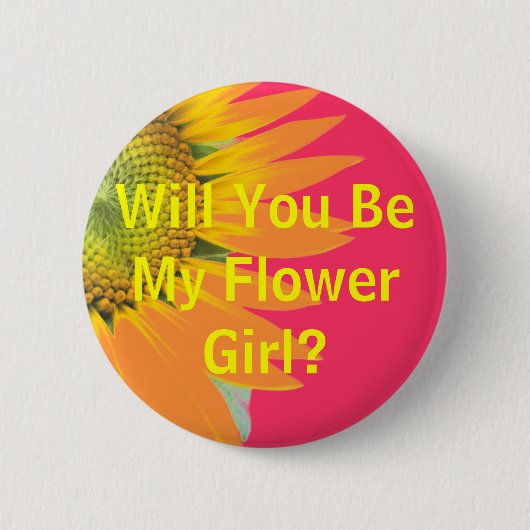 Wirst du mein Blumenmädchen sein? Button (Vorderseite)