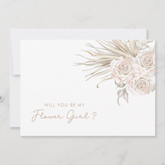 Wirst du mein Blumenmädchen sein? Einladung (Vorderseite)