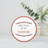 Wirst du mein Blumenmädchen sein? Einladung (Stehend Vorderseite)