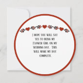 Wirst du mein Blumenmädchen sein? Einladung (Rückseite)