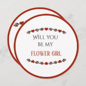 Wirst du mein Blumenmädchen sein? Einladung (Vorne/Hinten)