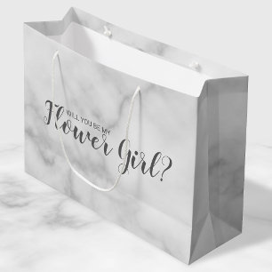 Wirst du mein Blumenmädchen sein? Elegant Marble S Große Geschenktüte
