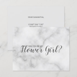 Wirst du mein Blumenmädchen sein? Elegante Marmors Einladung