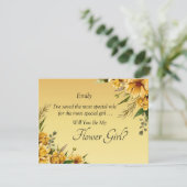 Wirst du mein Blumenmädchen sein? Goldene gelbe Bl (Stehend Vorderseite)