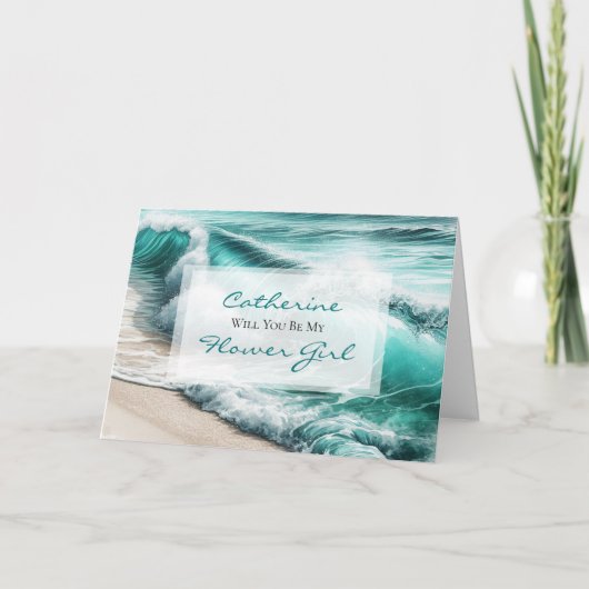 Wirst du mein Blumenmädchen sein? | Hochzeitsvorsc Karte (Vorderseite)