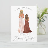 Wirst du mein Blumenmädchen sein? Invitat der Mädc Einladung (Stehend Vorderseite)