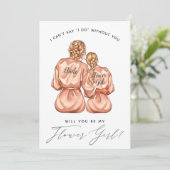 Wirst du mein Blumenmädchen sein? Mädchen aus Seid Einladung (Stehend Vorderseite)