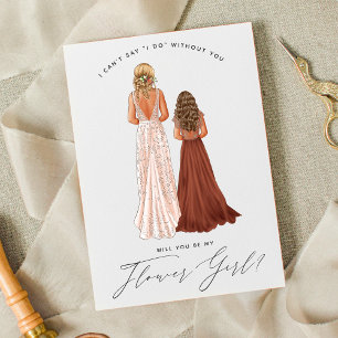 Wirst du mein Blumenmädchen sein? Mädchen in Kleid Einladung