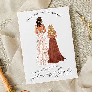 Wirst du mein Blumenmädchen sein? Mädchen in Roben Einladung