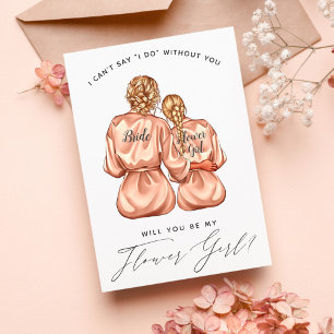 Wirst du mein Blumenmädchen sein? Mädchen in Seide Einladung