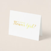 Wirst du mein Blumenmädchen sein? Modern Script Go Folienkarte (Vorderseite)