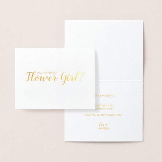 Wirst du mein Blumenmädchen sein? Modern Script Go Folienkarte (Anzeige)