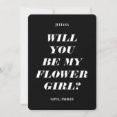 Wirst du mein Blumenmädchen sein? Moderner Text Einladung (Vorderseite)