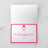 Wirst du mein Blumenmädchen sein? Pink-Ring-Karte Einladung (Innenseite)