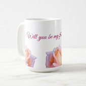 Wirst du mein Blumenmädchen sein, Pink Roses? Kaffeetasse (Vorderseite Links)