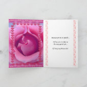 Wirst du mein Blumenmädchen sein? RED Dress and Sw Einladung (Innenseite)