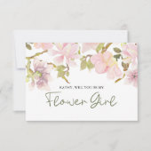 Wirst du mein Blumenmädchen sein, rosa, blaue Magn (Vorderseite)