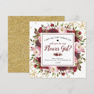 Wirst du mein Blumenmädchen sein?   Rustikales Bur Einladung