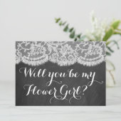 Wirst du mein Blumenmädchen sein? Tafel und Tafel Einladung (Stehend Vorderseite)