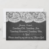 Wirst du mein Blumenmädchen sein? Tafel und Tafel Einladung (Rückseite)