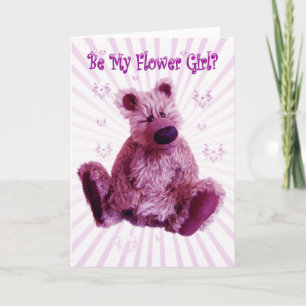 Wirst du mein Blumenmädchen sein, Teddy Bären Hoch Einladung