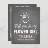 Wirst du mein Blumenmädchen sein?| Überlaufhilfe Einladung (Vorne/Hinten)