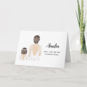 Wirst du mein Blumenmädchen sein Vorschlag gefalte Karte