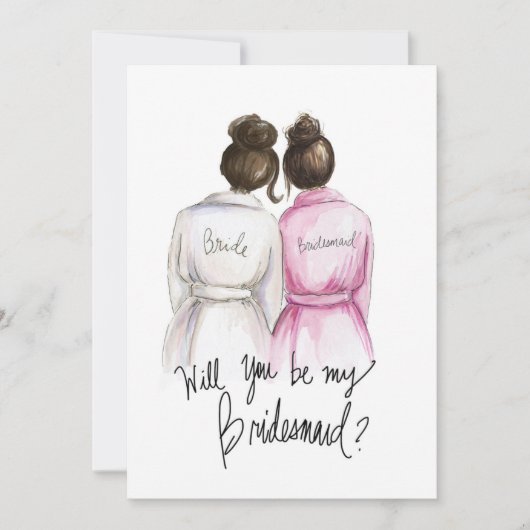 Wirst du mein BM sein? Dk Br Bun Bride Dk Br Bun H Dankeskarte (Vorderseite)