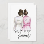 Wirst du mein BM sein? Dk Br Bun Bride Dk Br Bun H Dankeskarte (Vorne/Hinten)